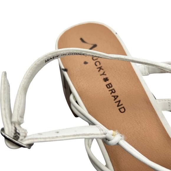 Lucky Brand‎ Women's White Bassie Block Heels Strappy Sandals Size 10M - Picture 12 of 14